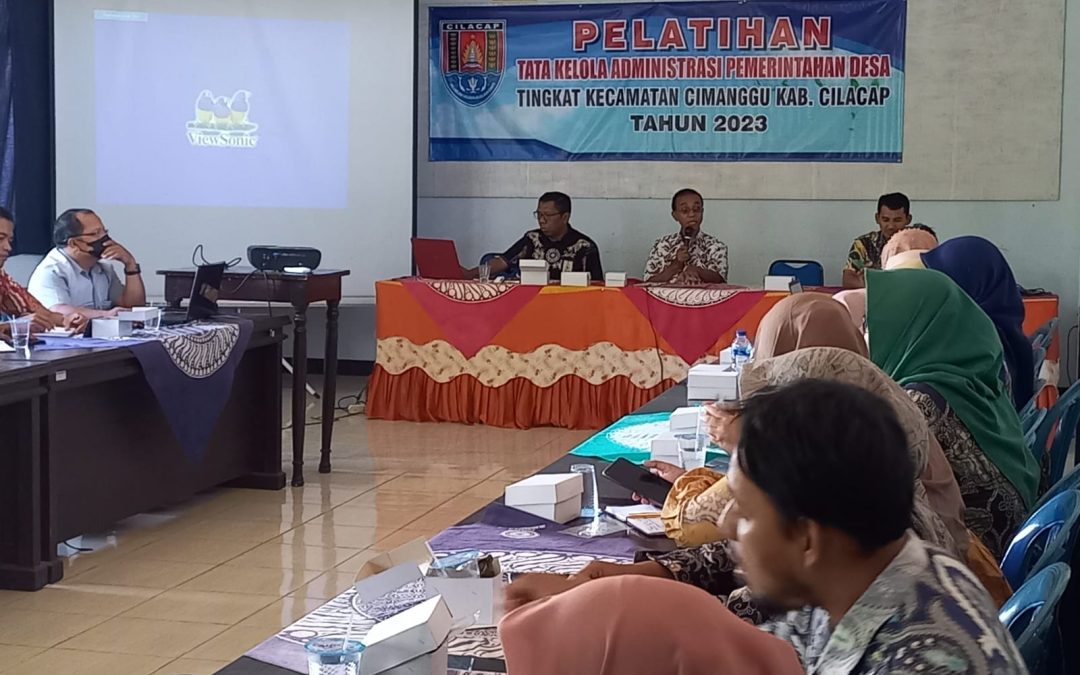 Pelatihan Tata Kelola Administrasi Pemerintahan Desa Tingkat Kecamatan Cimanggu Tahun 2023